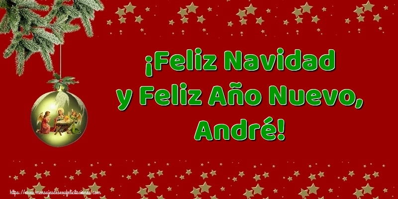 Felicitaciones de Navidad - ¡Feliz Navidad y Feliz Año Nuevo, André!