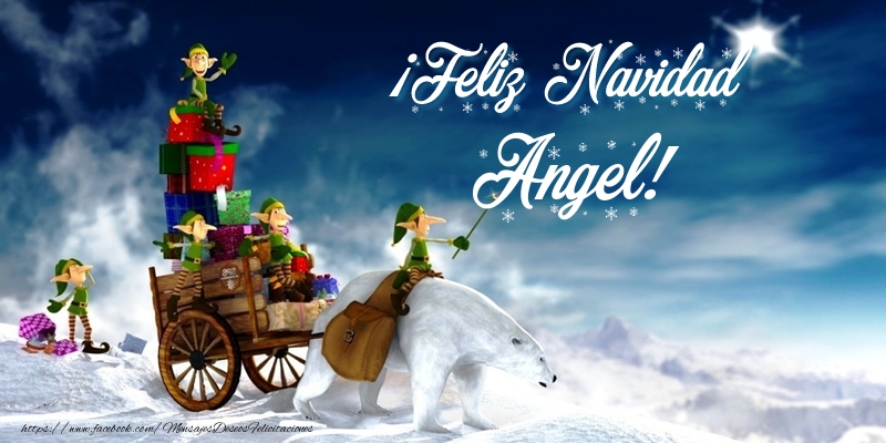 Felicitaciones de Navidad - Papá Noel & Regalo | ¡Feliz Navidad Angel!