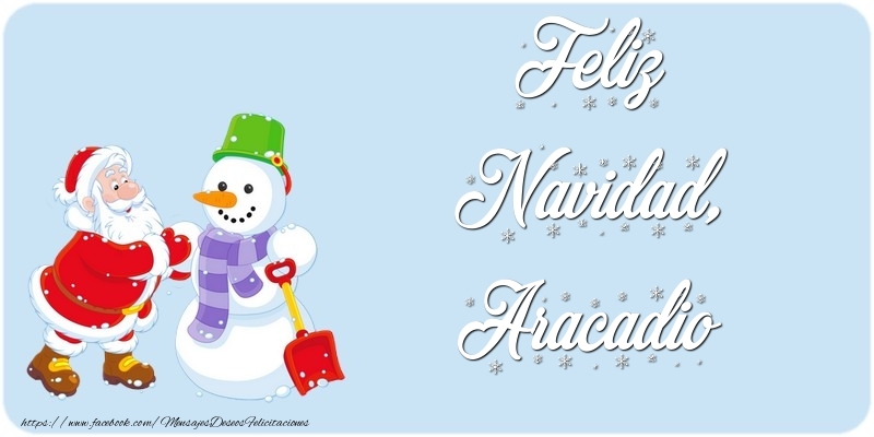 Felicitaciones de Navidad - Muñeco De Nieve & Papá Noel | Feliz Navidad, Aracadio