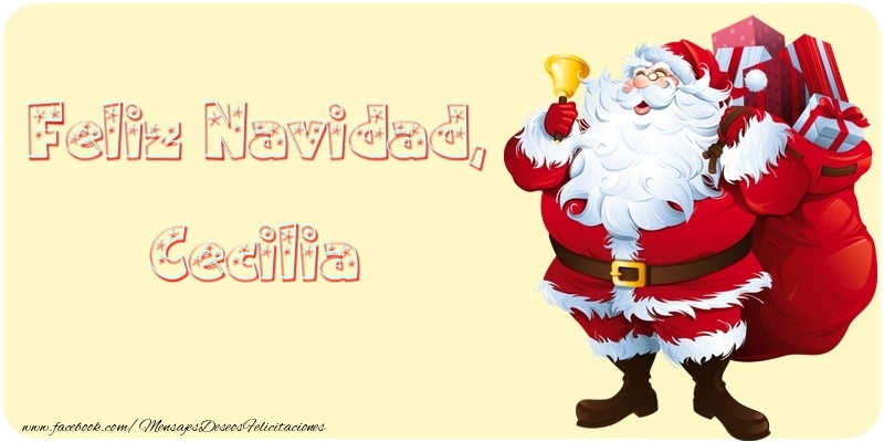 Felicitaciones de Navidad - Papá Noel & Regalo | Feliz Navidad, Cecilia
