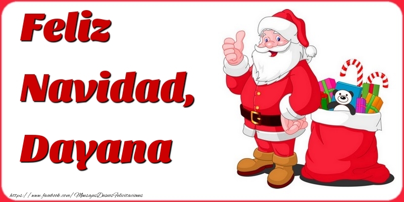 Felicitaciones de Navidad - Papá Noel & Regalo | Feliz Navidad, Dayana