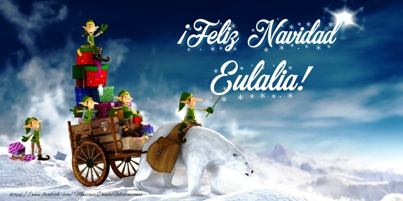 Felicitaciones de Navidad - Papá Noel & Regalo | ¡Feliz Navidad Eulalia!