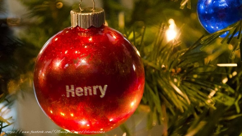 Felicitaciones de Navidad - Su nombre en el globo de navidad Henry