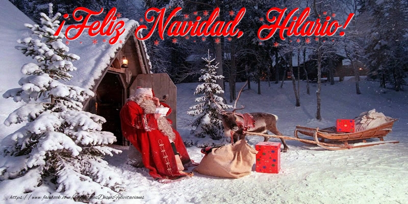 Felicitaciones de Navidad - Papá Noel & Regalo | ¡Feliz Navidad, Hilario!