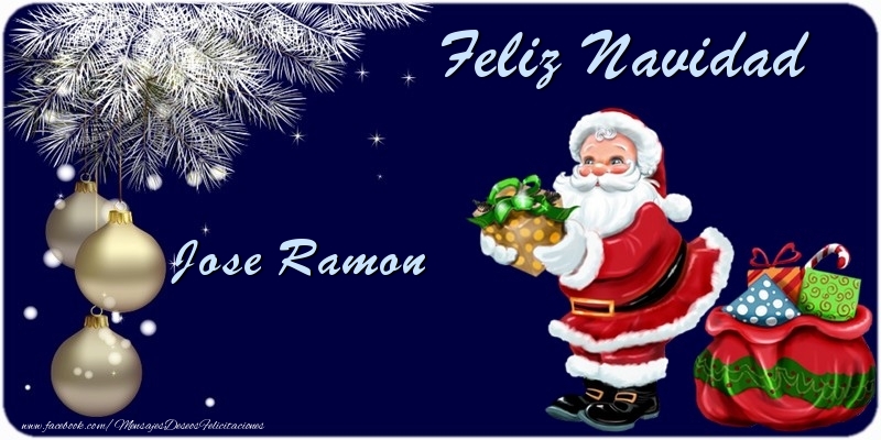 Felicitaciones de Navidad - Árbol De Navidad & Bolas De Navidad & Papá Noel & Regalo | Feliz Navidad Jose Ramon