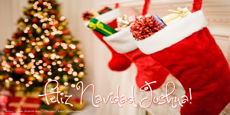 Felicitaciones de Navidad - Árbol De Navidad & Regalo | ¡Feliz Navidad, Joshua!