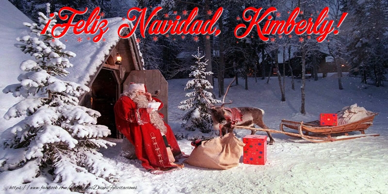 Felicitaciones de Navidad - Papá Noel & Regalo | ¡Feliz Navidad, Kimberly!