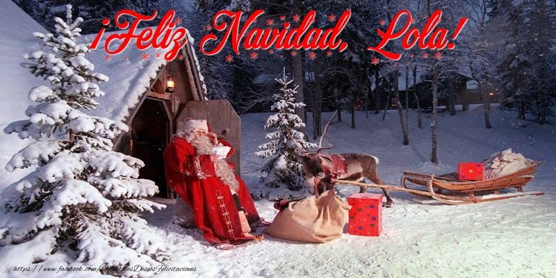 Felicitaciones de Navidad - Papá Noel & Regalo | ¡Feliz Navidad, Lola!