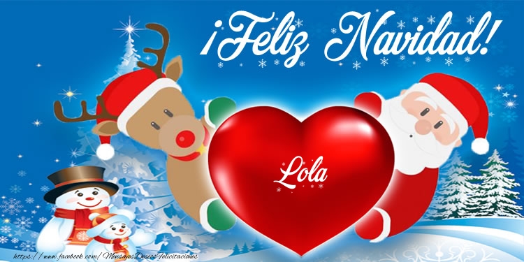 Felicitaciones de Navidad - Corazón & Muñeco De Nieve & Papá Noel | ¡Feliz Navidad, Lola!