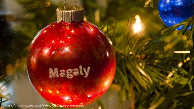 Felicitaciones de Navidad - Su nombre en el globo de navidad Magaly