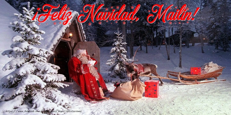 Felicitaciones de Navidad - Papá Noel & Regalo | ¡Feliz Navidad, Mailin!