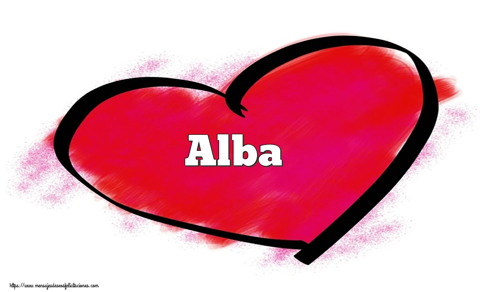 Felicitaciones de San Valentín - Corazón con nombre Alba