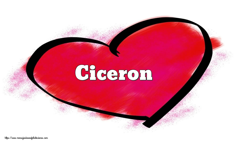 Felicitaciones de San Valentín - Corazón con nombre Ciceron