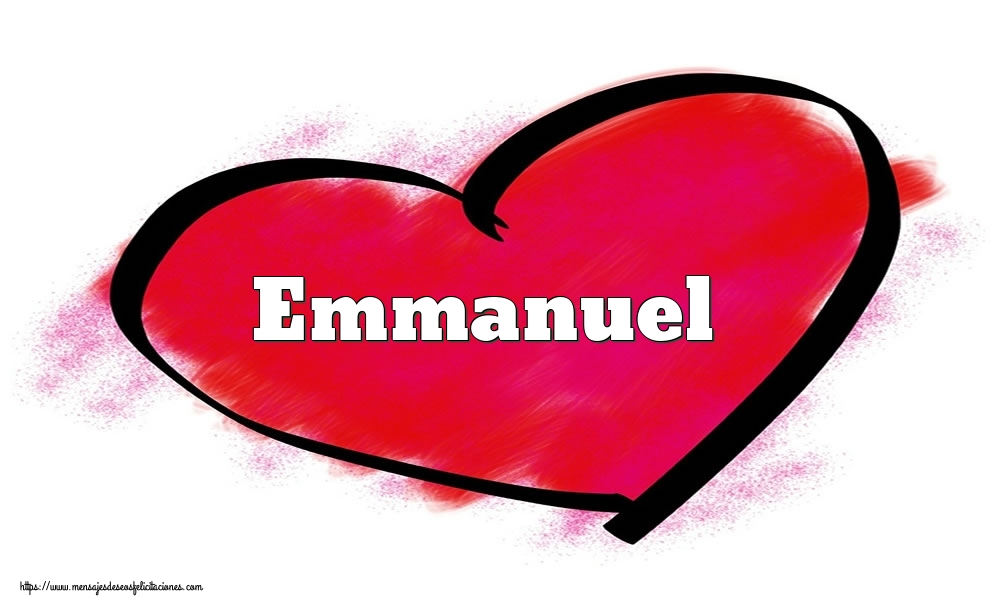 Felicitaciones de San Valentín - Corazón con nombre Emmanuel