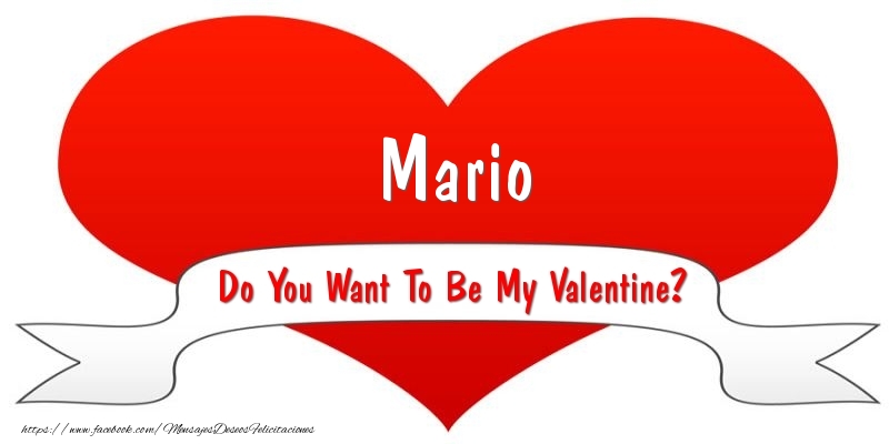 Felicitaciones de San Valentín - Mario Do You Want To Be My Valentine?